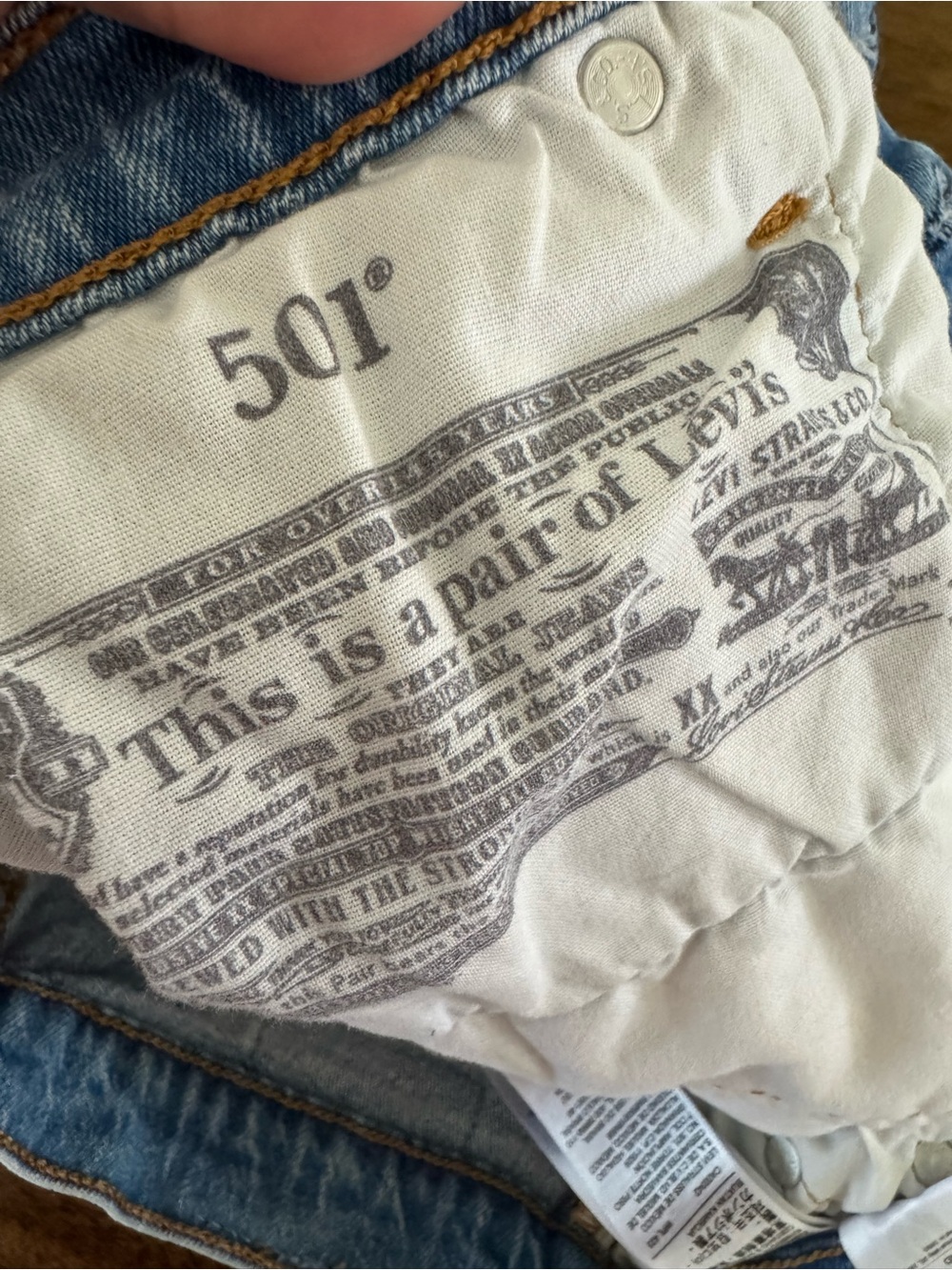 Levi's Light Blue Denim 501 Jeans with Leather Patch - Picture 7 of 9